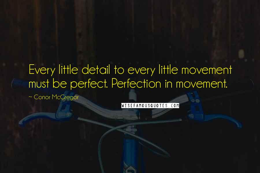 Conor McGregor Quotes: Every little detail to every little movement must be perfect. Perfection in movement.