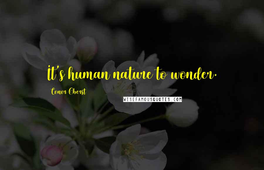 Conor Oberst Quotes: It's human nature to wonder.