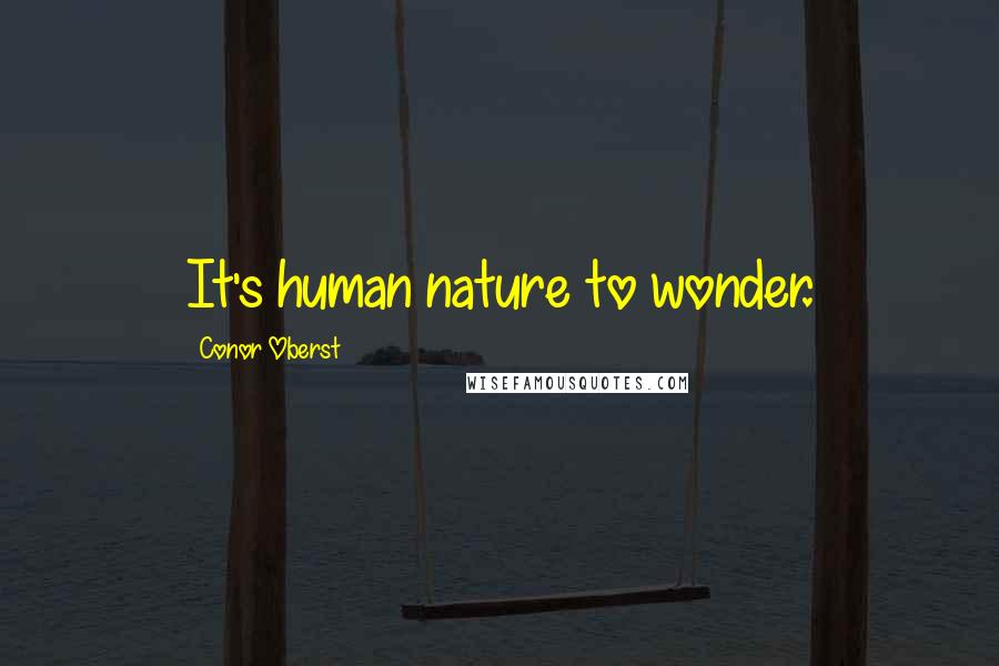 Conor Oberst Quotes: It's human nature to wonder.