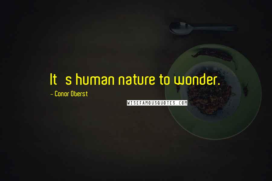 Conor Oberst Quotes: It's human nature to wonder.