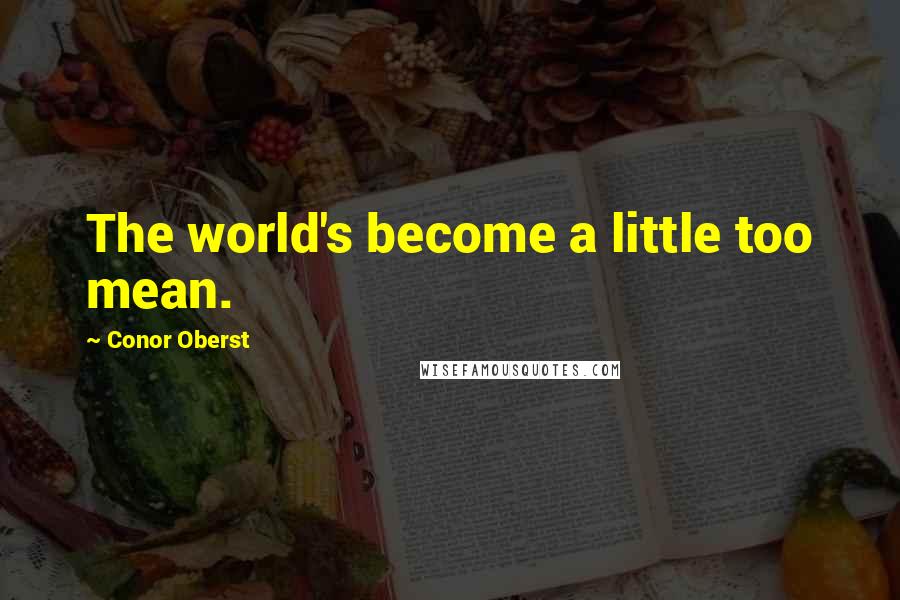 Conor Oberst Quotes: The world's become a little too mean.