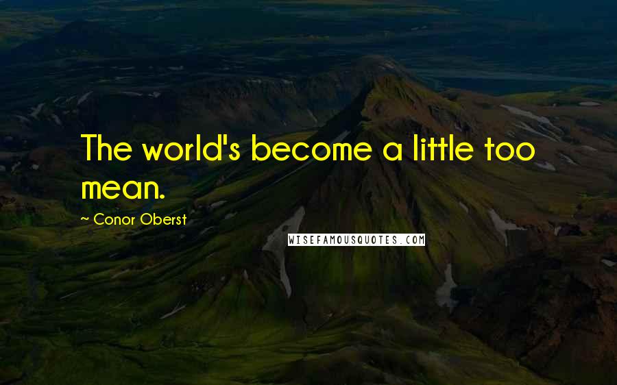 Conor Oberst Quotes: The world's become a little too mean.