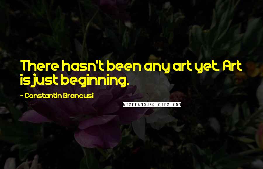 Constantin Brancusi Quotes: There hasn't been any art yet. Art is just beginning.