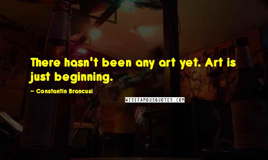 Constantin Brancusi Quotes: There hasn't been any art yet. Art is just beginning.