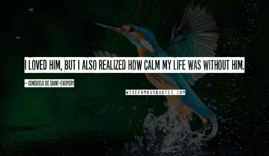 Consuelo De Saint-Exupery Quotes: I loved him, but I also realized how calm my life was without him.