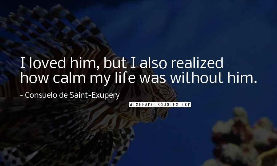 Consuelo De Saint-Exupery Quotes: I loved him, but I also realized how calm my life was without him.