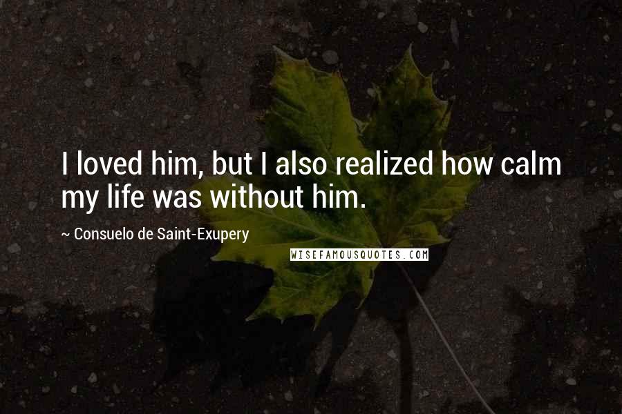 Consuelo De Saint-Exupery Quotes: I loved him, but I also realized how calm my life was without him.
