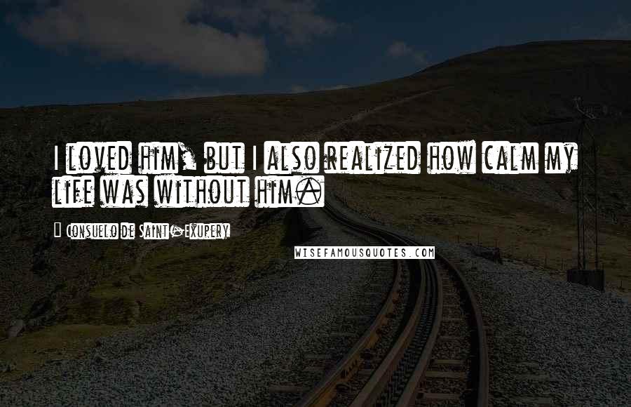 Consuelo De Saint-Exupery Quotes: I loved him, but I also realized how calm my life was without him.