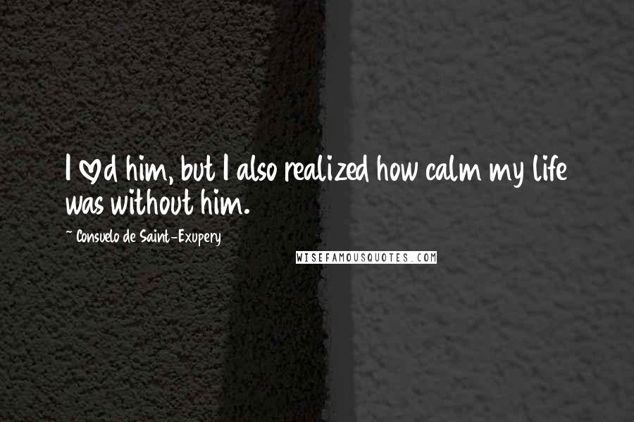 Consuelo De Saint-Exupery Quotes: I loved him, but I also realized how calm my life was without him.