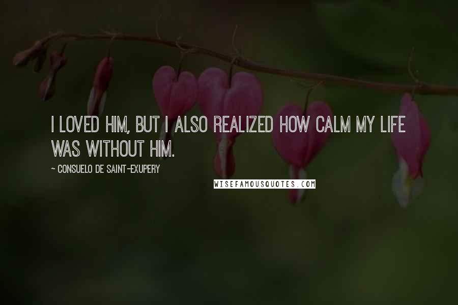 Consuelo De Saint-Exupery Quotes: I loved him, but I also realized how calm my life was without him.