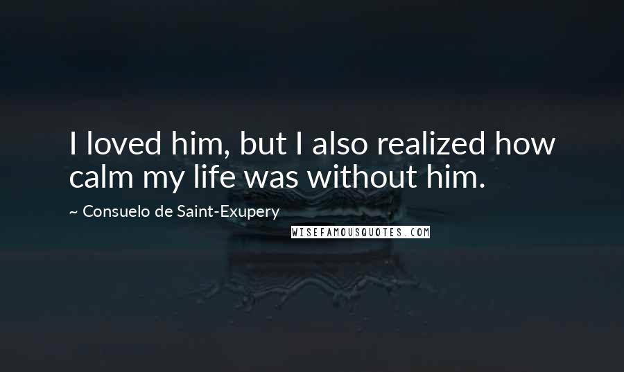 Consuelo De Saint-Exupery Quotes: I loved him, but I also realized how calm my life was without him.