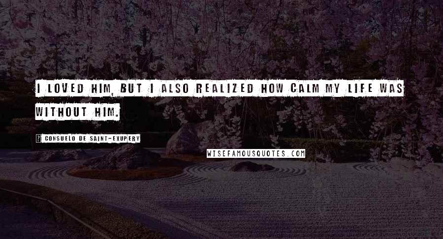 Consuelo De Saint-Exupery Quotes: I loved him, but I also realized how calm my life was without him.