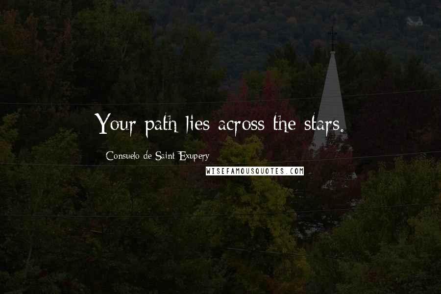 Consuelo De Saint-Exupery Quotes: Your path lies across the stars.