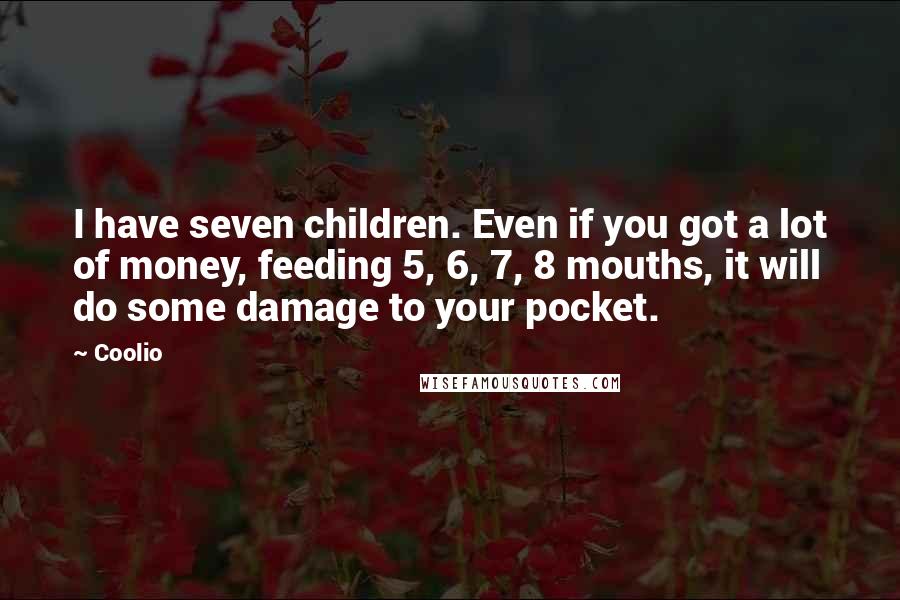 Coolio Quotes: I have seven children. Even if you got a lot of money, feeding 5, 6, 7, 8 mouths, it will do some damage to your pocket.