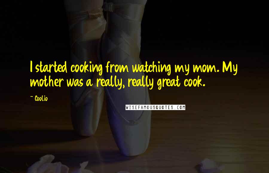 Coolio Quotes: I started cooking from watching my mom. My mother was a really, really great cook.