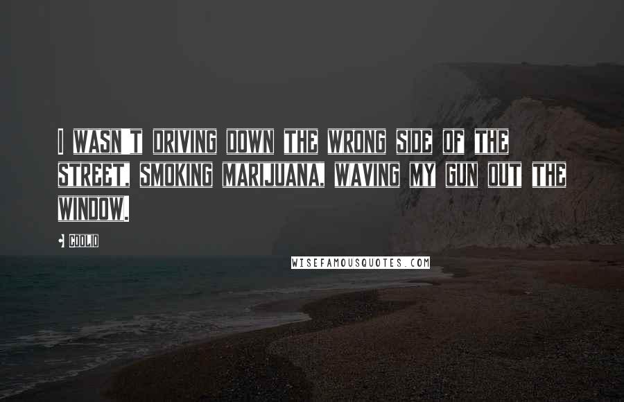 Coolio Quotes: I wasn't driving down the wrong side of the street, smoking marijuana, waving my gun out the window.