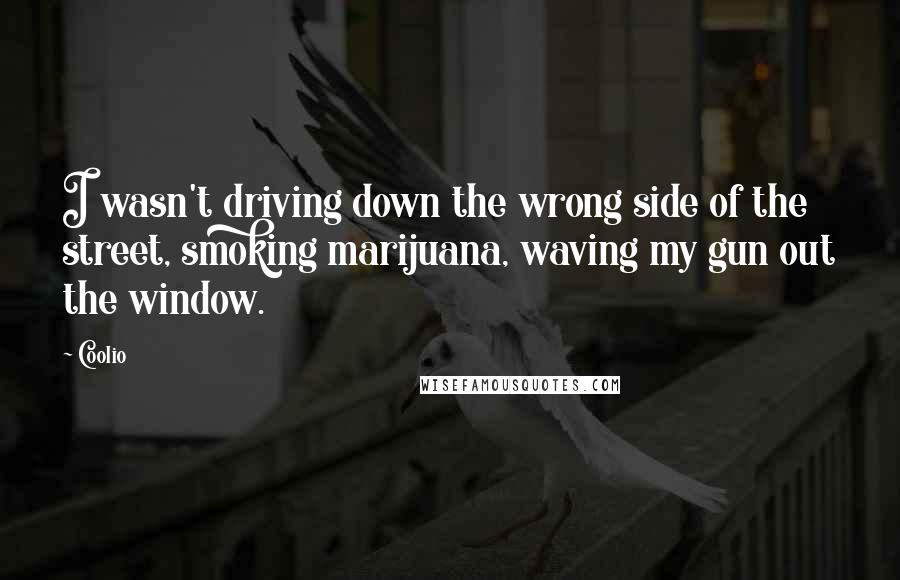 Coolio Quotes: I wasn't driving down the wrong side of the street, smoking marijuana, waving my gun out the window.