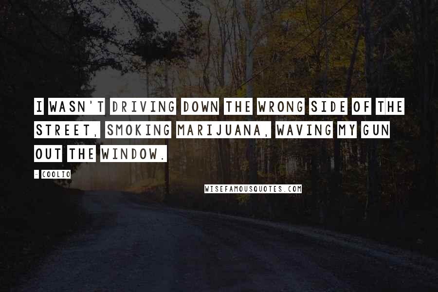 Coolio Quotes: I wasn't driving down the wrong side of the street, smoking marijuana, waving my gun out the window.