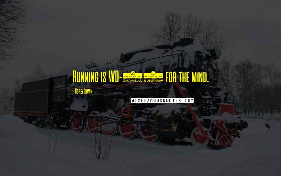 Corey Irwin Quotes: Running is WD-40 for the mind.