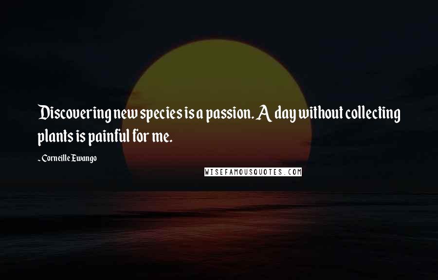 Corneille Ewango Quotes: Discovering new species is a passion. A day without collecting plants is painful for me.