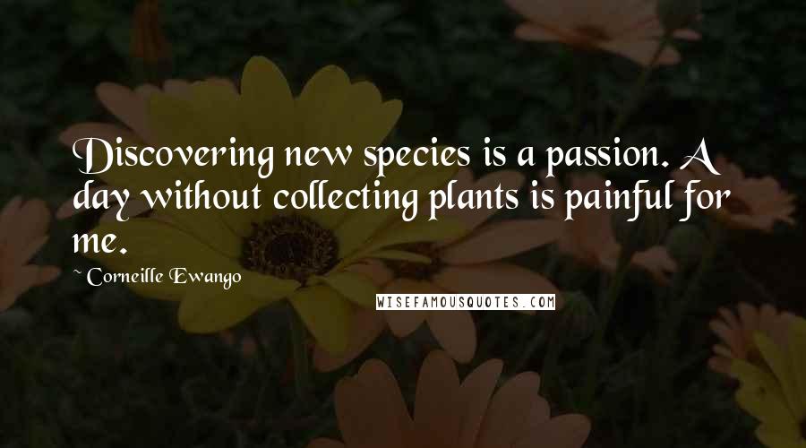 Corneille Ewango Quotes: Discovering new species is a passion. A day without collecting plants is painful for me.