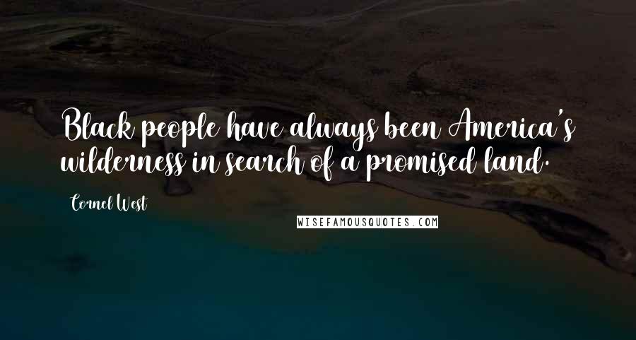 Cornel West Quotes: Black people have always been America's wilderness in search of a promised land.