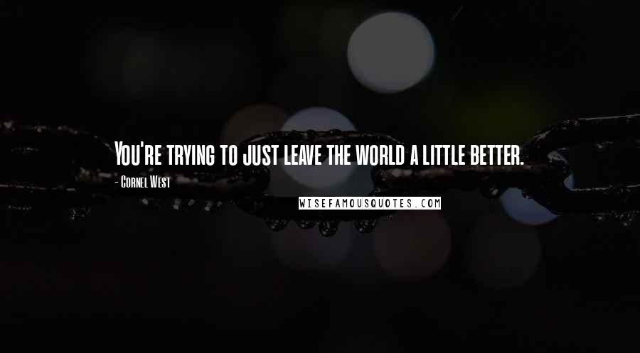 Cornel West Quotes: You're trying to just leave the world a little better.