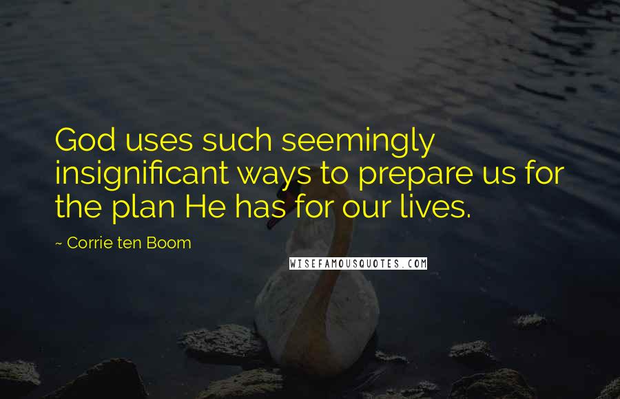 Corrie Ten Boom Quotes: God uses such seemingly insignificant ways to prepare us for the plan He has for our lives.