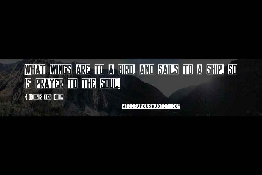 Corrie Ten Boom Quotes: What wings are to a bird, and sails to a ship, so is prayer to the soul.