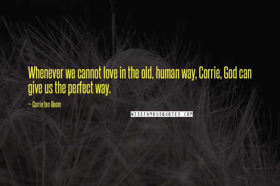 Corrie Ten Boom Quotes: Whenever we cannot love in the old, human way, Corrie, God can give us the perfect way.