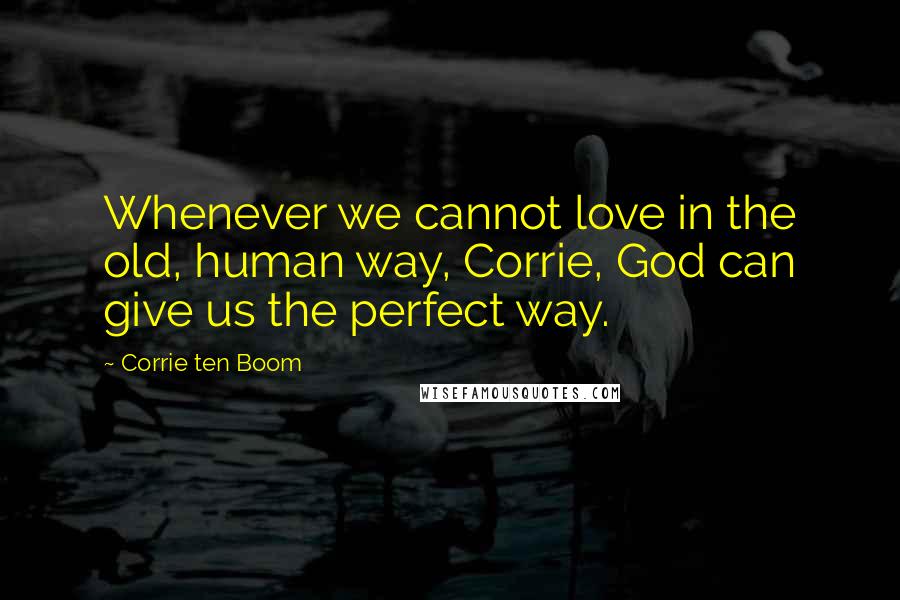 Corrie Ten Boom Quotes: Whenever we cannot love in the old, human way, Corrie, God can give us the perfect way.