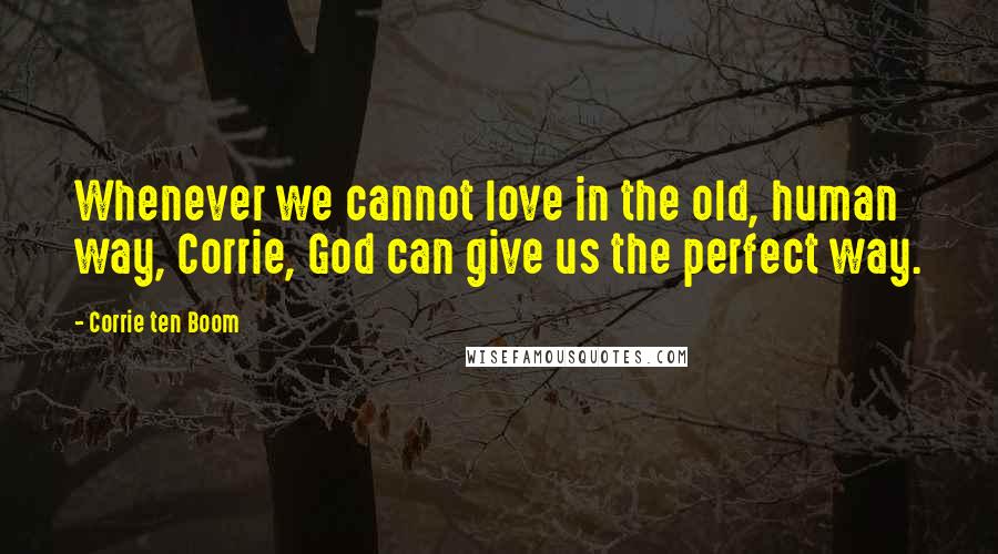 Corrie Ten Boom Quotes: Whenever we cannot love in the old, human way, Corrie, God can give us the perfect way.