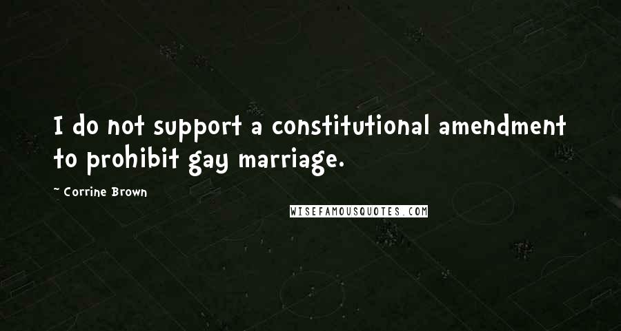 Corrine Brown Quotes: I do not support a constitutional amendment to prohibit gay marriage.