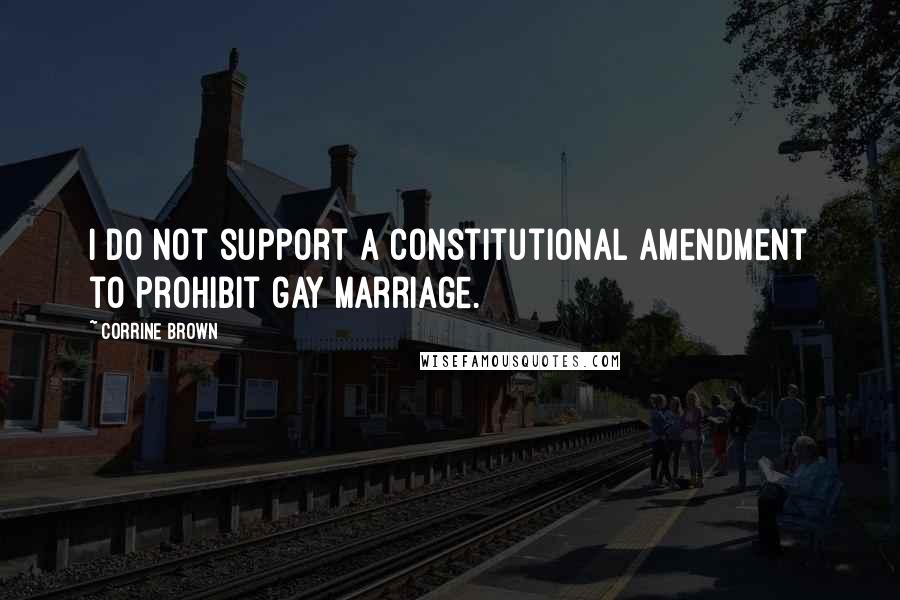 Corrine Brown Quotes: I do not support a constitutional amendment to prohibit gay marriage.