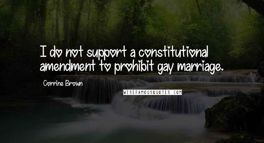 Corrine Brown Quotes: I do not support a constitutional amendment to prohibit gay marriage.