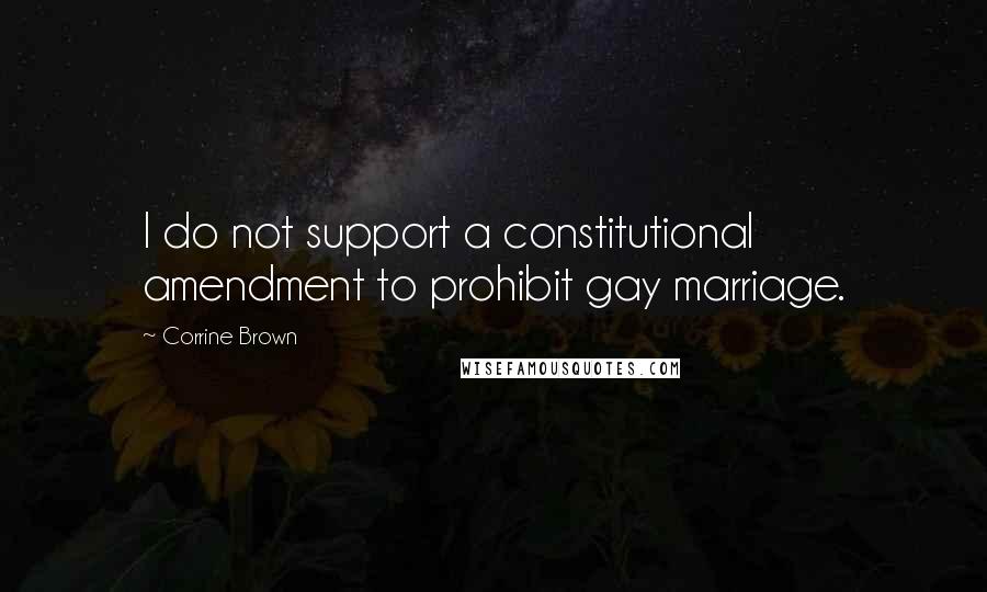 Corrine Brown Quotes: I do not support a constitutional amendment to prohibit gay marriage.
