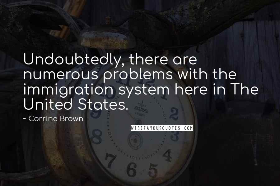 Corrine Brown Quotes: Undoubtedly, there are numerous problems with the immigration system here in The United States.