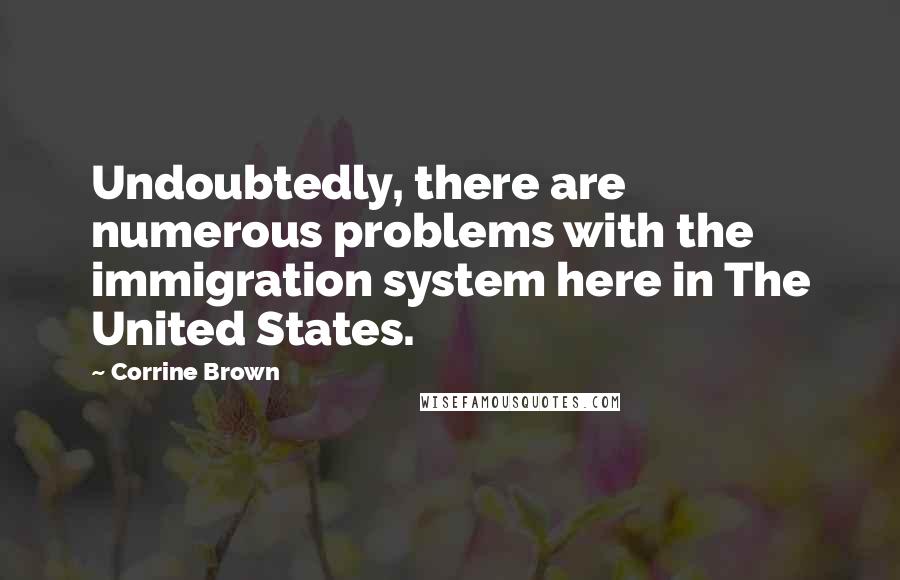 Corrine Brown Quotes: Undoubtedly, there are numerous problems with the immigration system here in The United States.