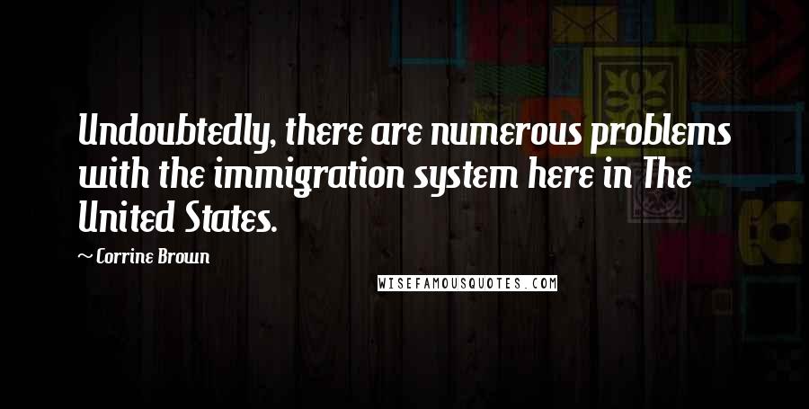 Corrine Brown Quotes: Undoubtedly, there are numerous problems with the immigration system here in The United States.