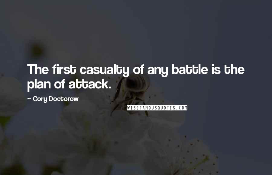 Cory Doctorow Quotes: The first casualty of any battle is the plan of attack.