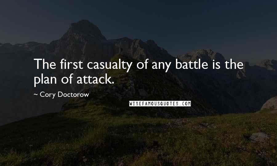 Cory Doctorow Quotes: The first casualty of any battle is the plan of attack.