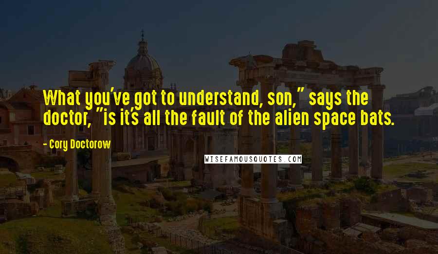Cory Doctorow Quotes: What you've got to understand, son," says the doctor, "is it's all the fault of the alien space bats.