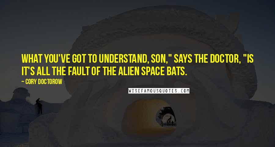 Cory Doctorow Quotes: What you've got to understand, son," says the doctor, "is it's all the fault of the alien space bats.