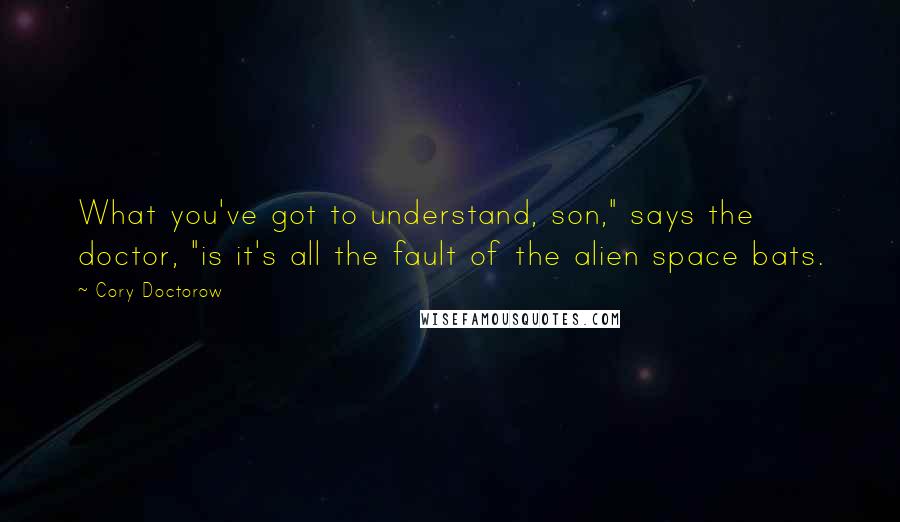 Cory Doctorow Quotes: What you've got to understand, son," says the doctor, "is it's all the fault of the alien space bats.