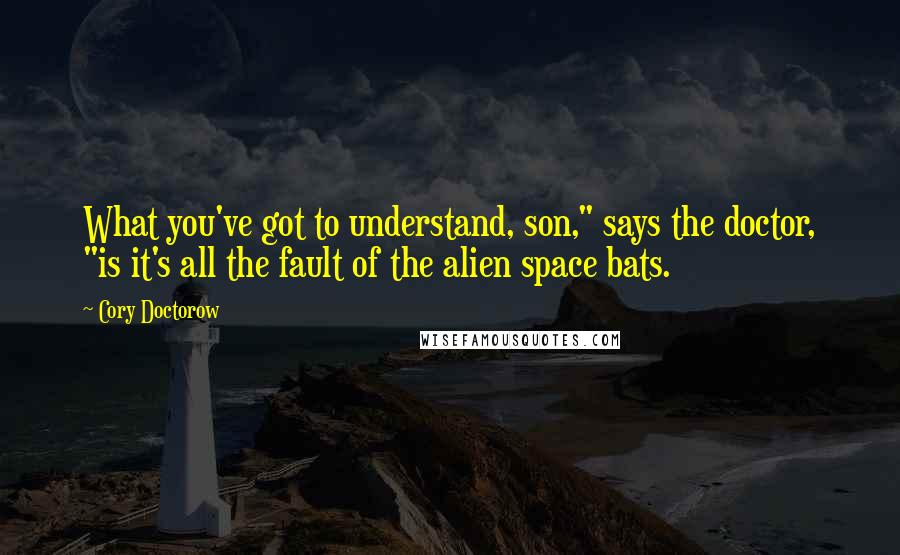 Cory Doctorow Quotes: What you've got to understand, son," says the doctor, "is it's all the fault of the alien space bats.