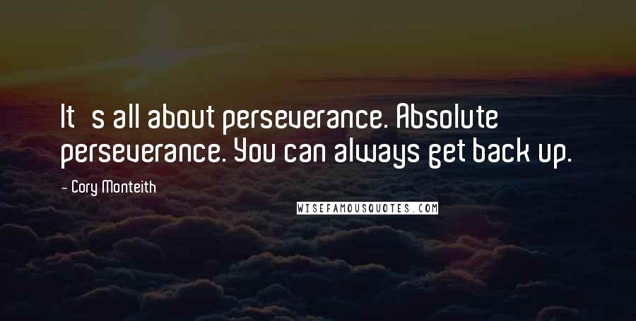 Cory Monteith Quotes: It's all about perseverance. Absolute perseverance. You can always get back up.