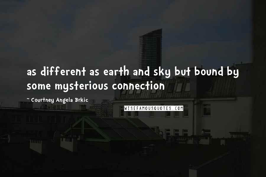 Courtney Angela Brkic Quotes: as different as earth and sky but bound by some mysterious connection
