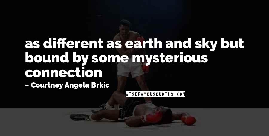 Courtney Angela Brkic Quotes: as different as earth and sky but bound by some mysterious connection