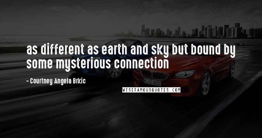 Courtney Angela Brkic Quotes: as different as earth and sky but bound by some mysterious connection