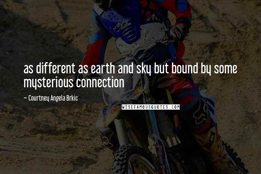 Courtney Angela Brkic Quotes: as different as earth and sky but bound by some mysterious connection